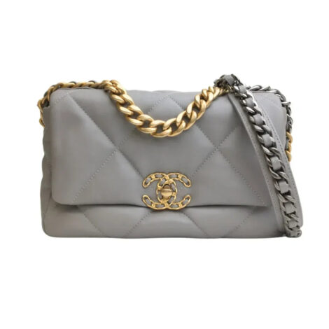 Medium Grey Lambskin 19 Flap Bag