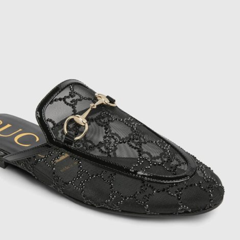 Crystal Backless Loafer Slippers