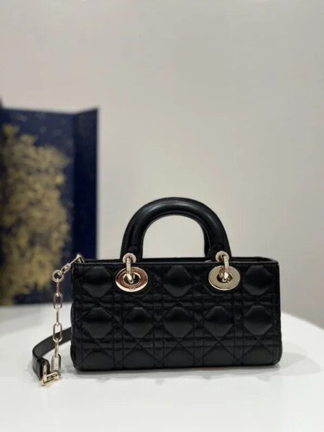 Lady D-Joy Small Lambskin Cannage Bag - Balbina Style
