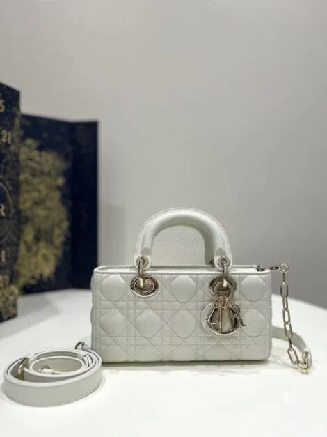 Lady D-Joy Small Lambskin Cannage Bag - Balbina Style