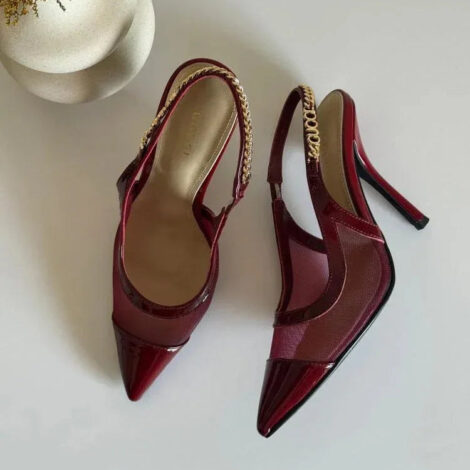 Mesh High Heel Slingbacks