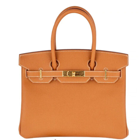 Premium Togo Leather Gold Handbag - Faizah Outlet